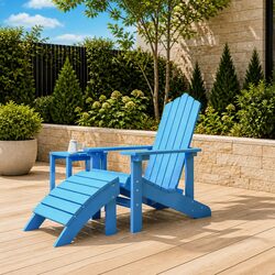 Your New Favorite Blue Adirondack Chair with Footstool