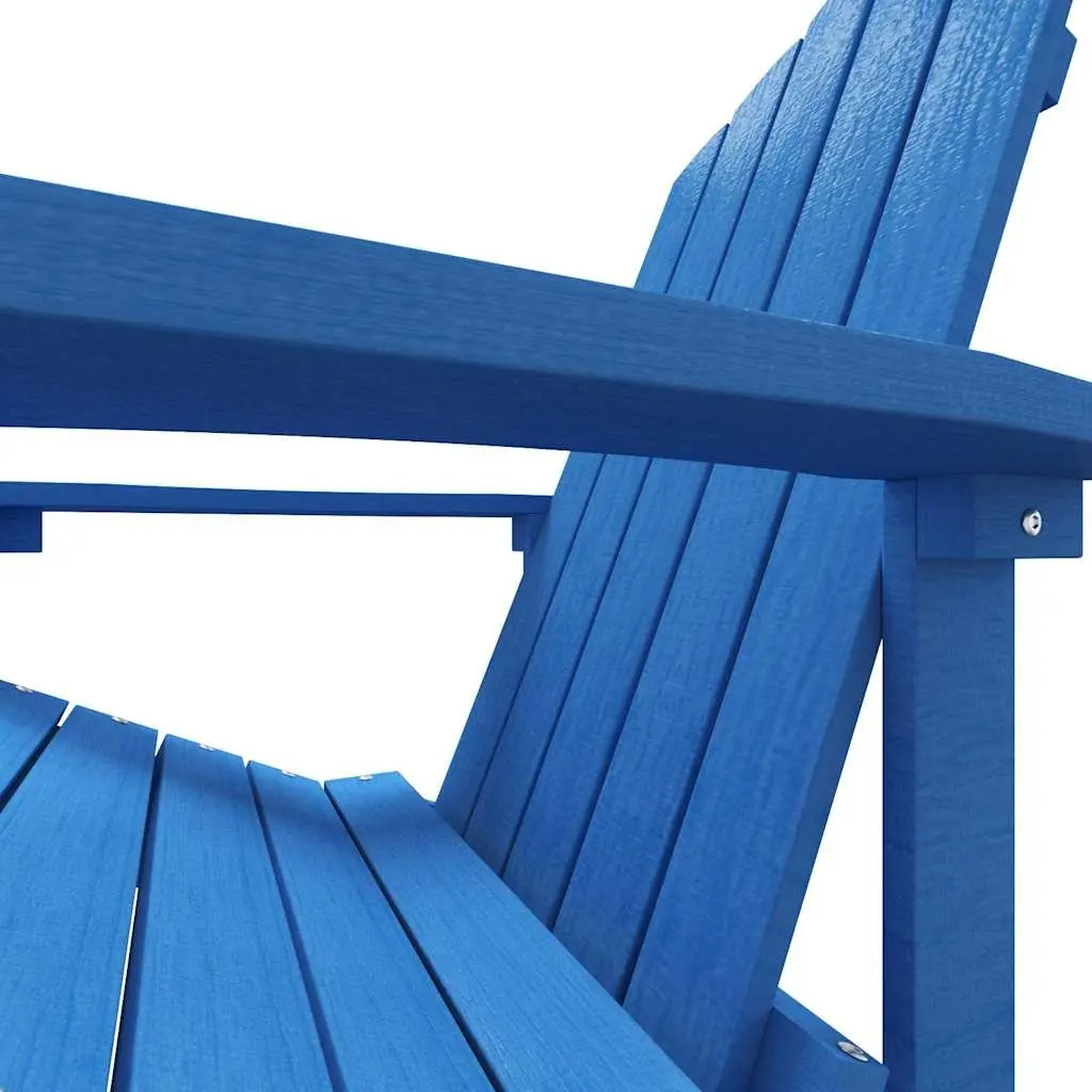 Adirondack Chair with Detachable Footstool Weather-resistant HDPE Blue