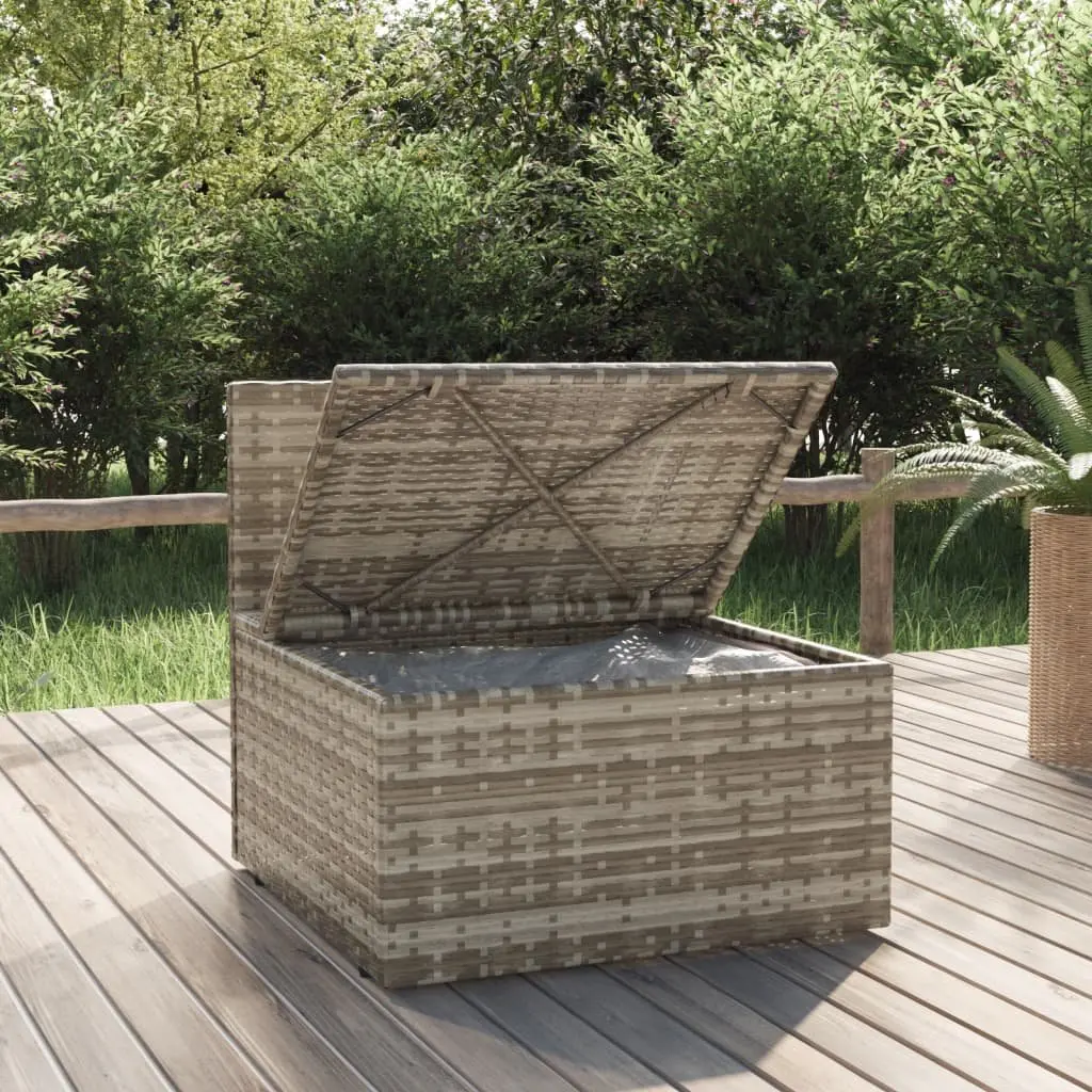 Garden Middle Sofa Grey Poly Rattan Outdoor Seating Furniture with Cushion 57 x 57 x 56 cm