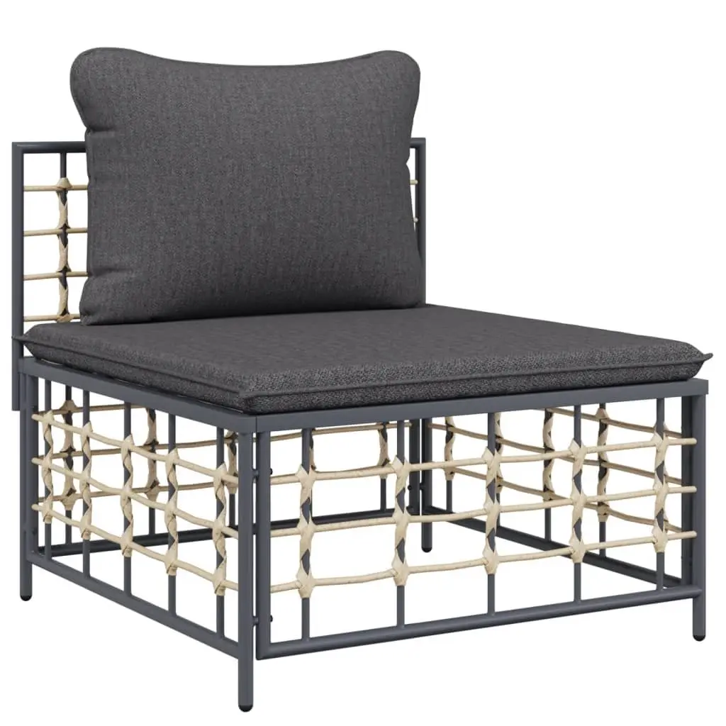 Outdoor Garden Lounge Set 5 Piece Poly Rattan Patio Furniture with Cushions