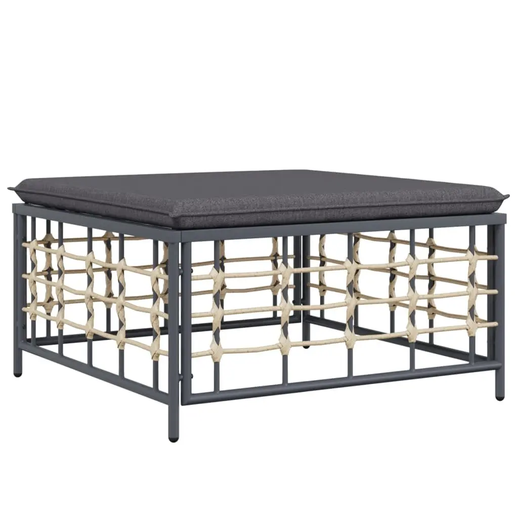 6 Piece Garden Lounge Set Anthracite Poly Rattan Cushions Outdoor Furniture