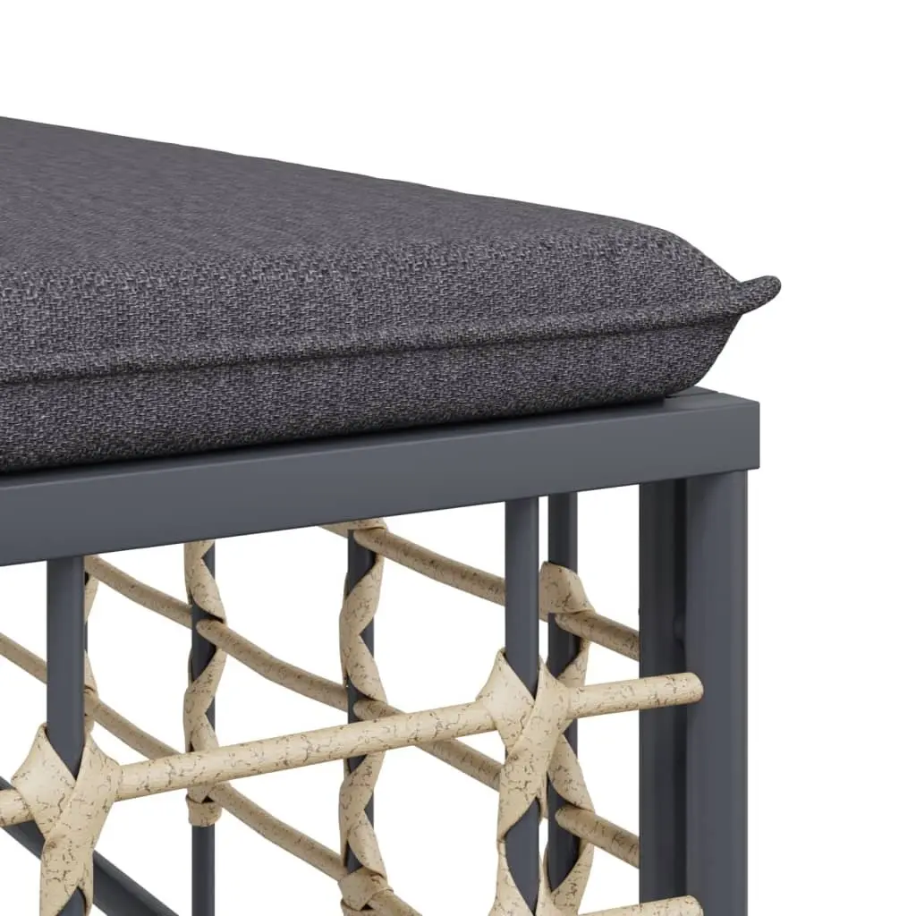 6 Piece Garden Lounge Set Anthracite Poly Rattan Cushions Outdoor Furniture