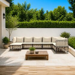 Garden Lounge Set 8 Piece Outdoor Seating Patio Furniture with Cushions