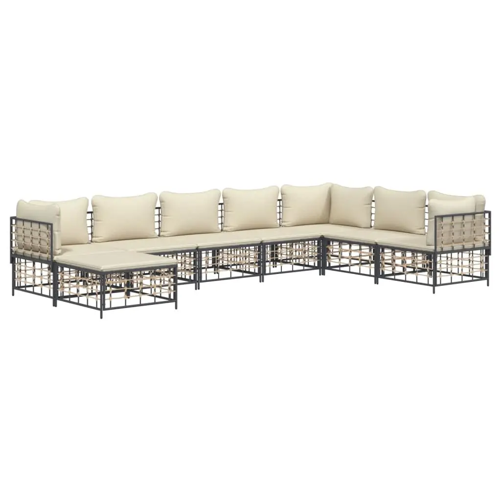 Garden Lounge Set 8 Piece Outdoor Seating Patio Furniture with Cushions