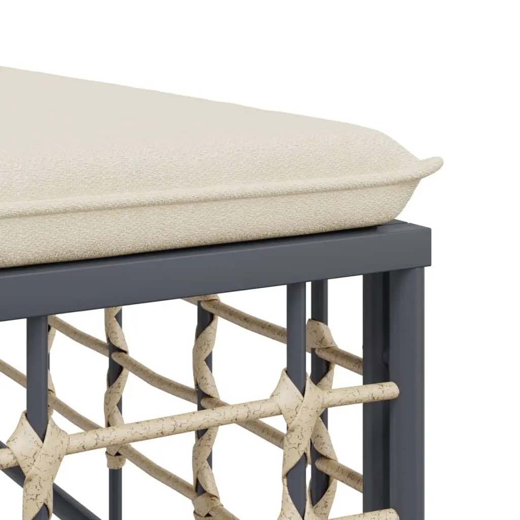 7 Piece Garden Lounge Set Weather-Resistant Poly Rattan Anthracite with Cushions