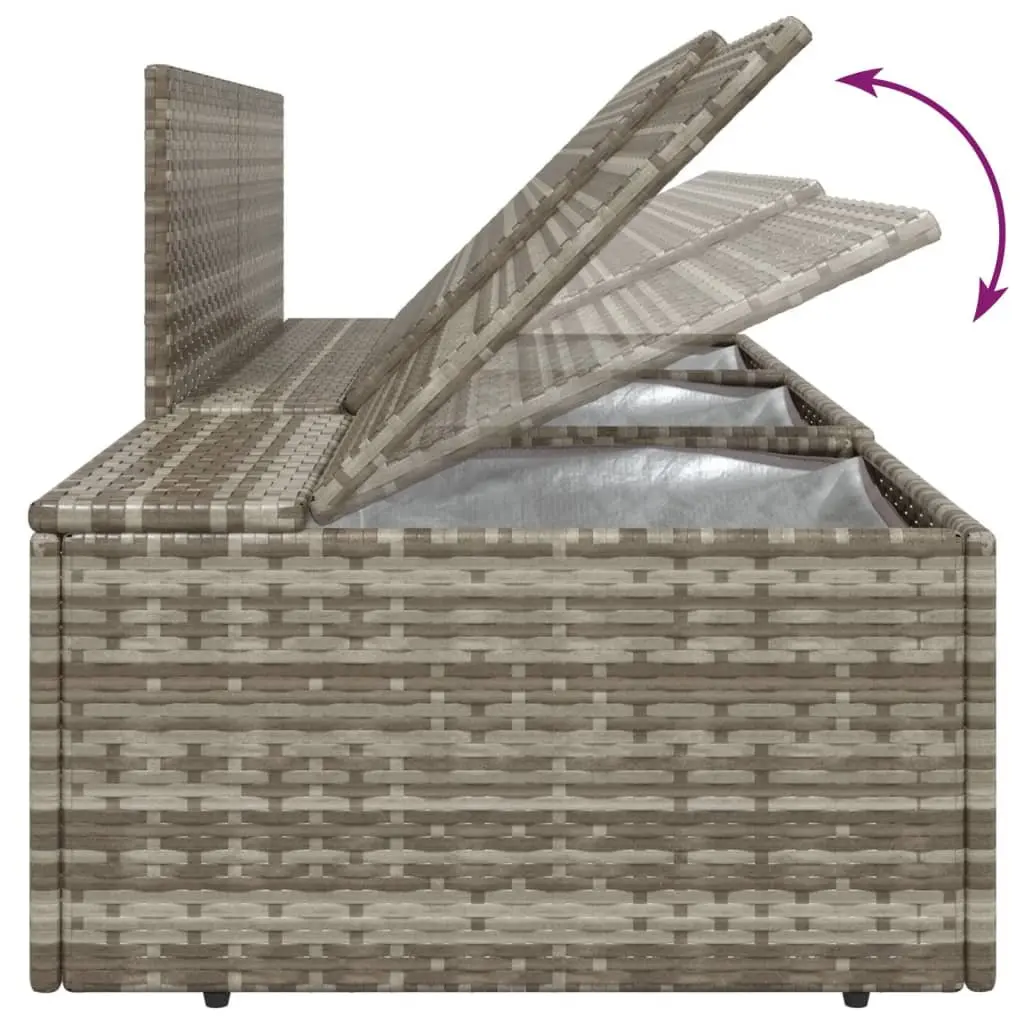 3 Piece Garden Lounge Set with Cushions Grey Poly Rattan Outdoor Seating