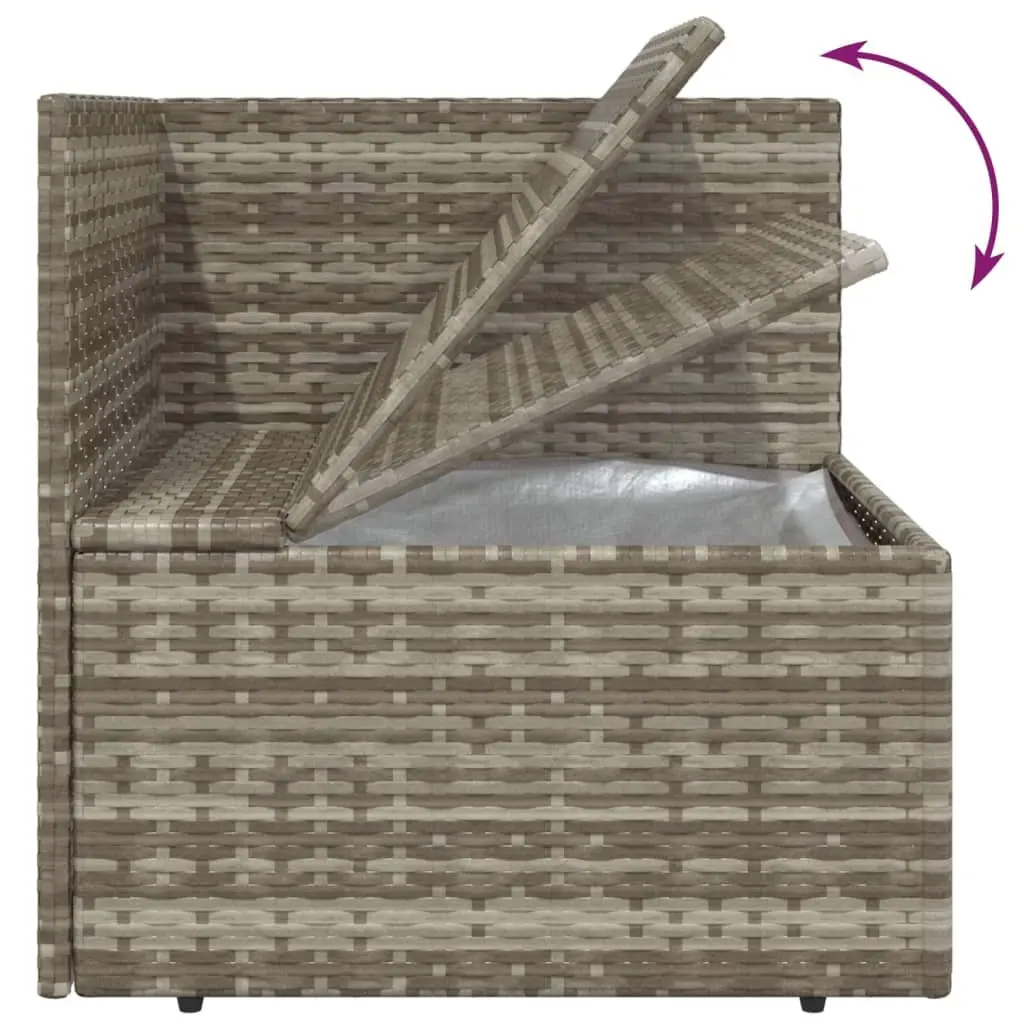 3 Piece Garden Lounge Set Grey Poly Rattan Outdoor Sofa with Cushions