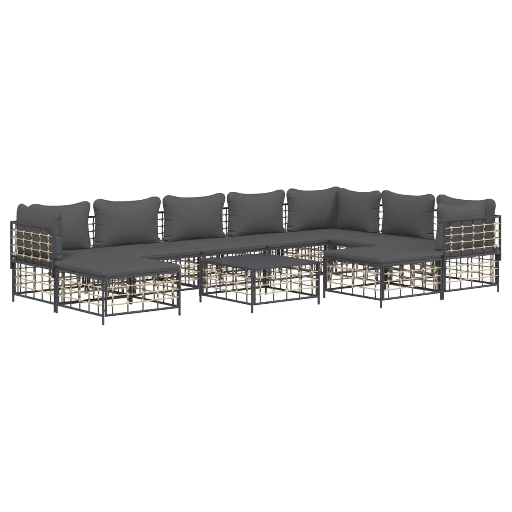 Garden Lounge Set 10 Piece Poly Rattan Outdoor Furniture with Cushions