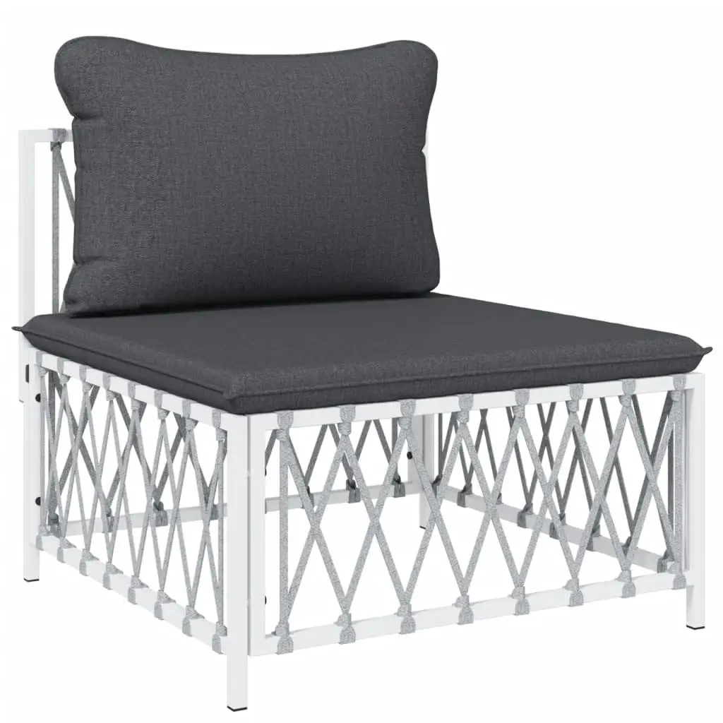 Garden Lounge Set 5 Piece White Outdoor Furniture Patio Sofa with Cushions