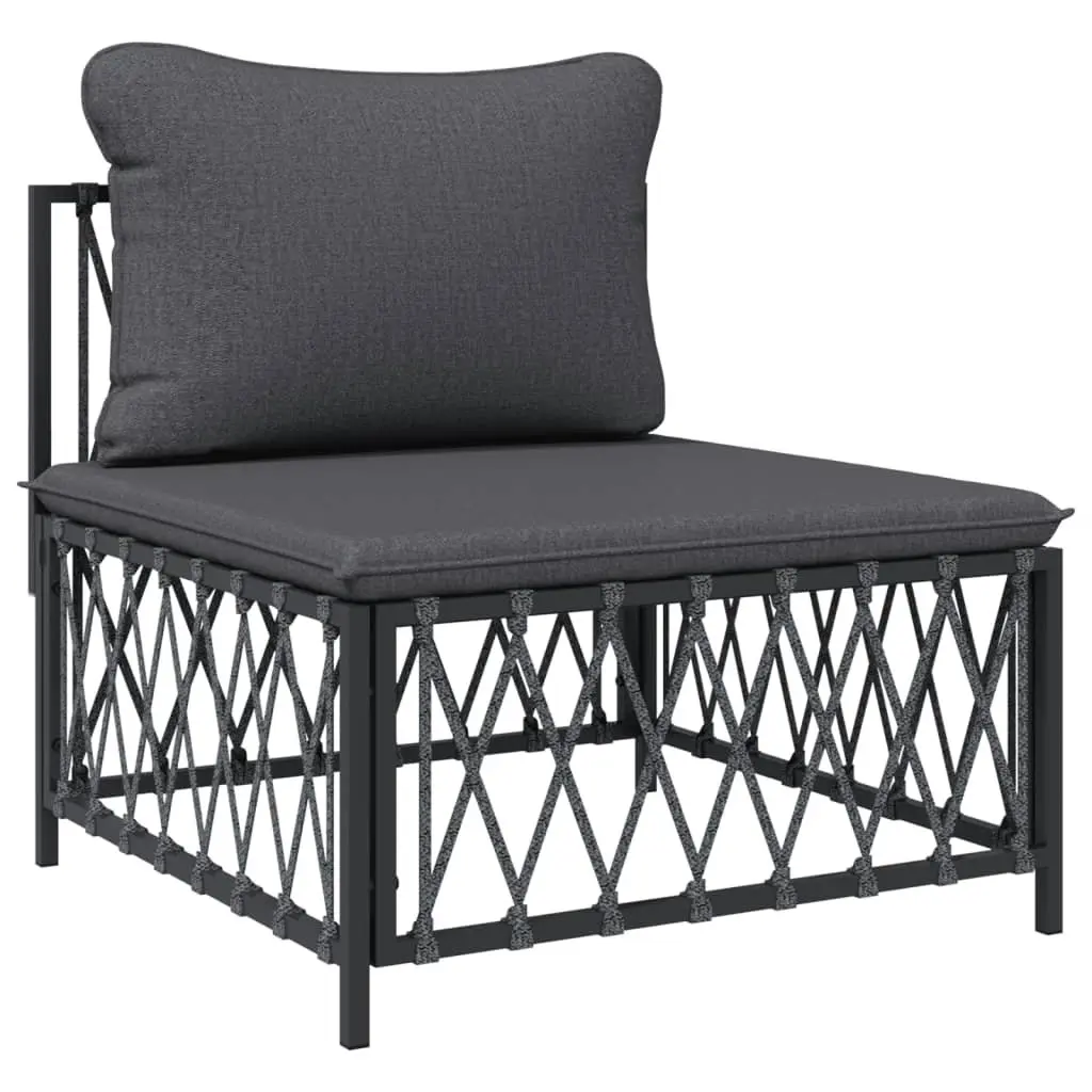 5 Piece Garden Lounge Set Anthracite Outdoor Furniture Modular Sofa with