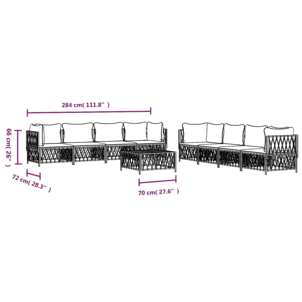 Garden Lounge Set 9 Piece Outdoor Furniture Modular Sofa Anthracite with