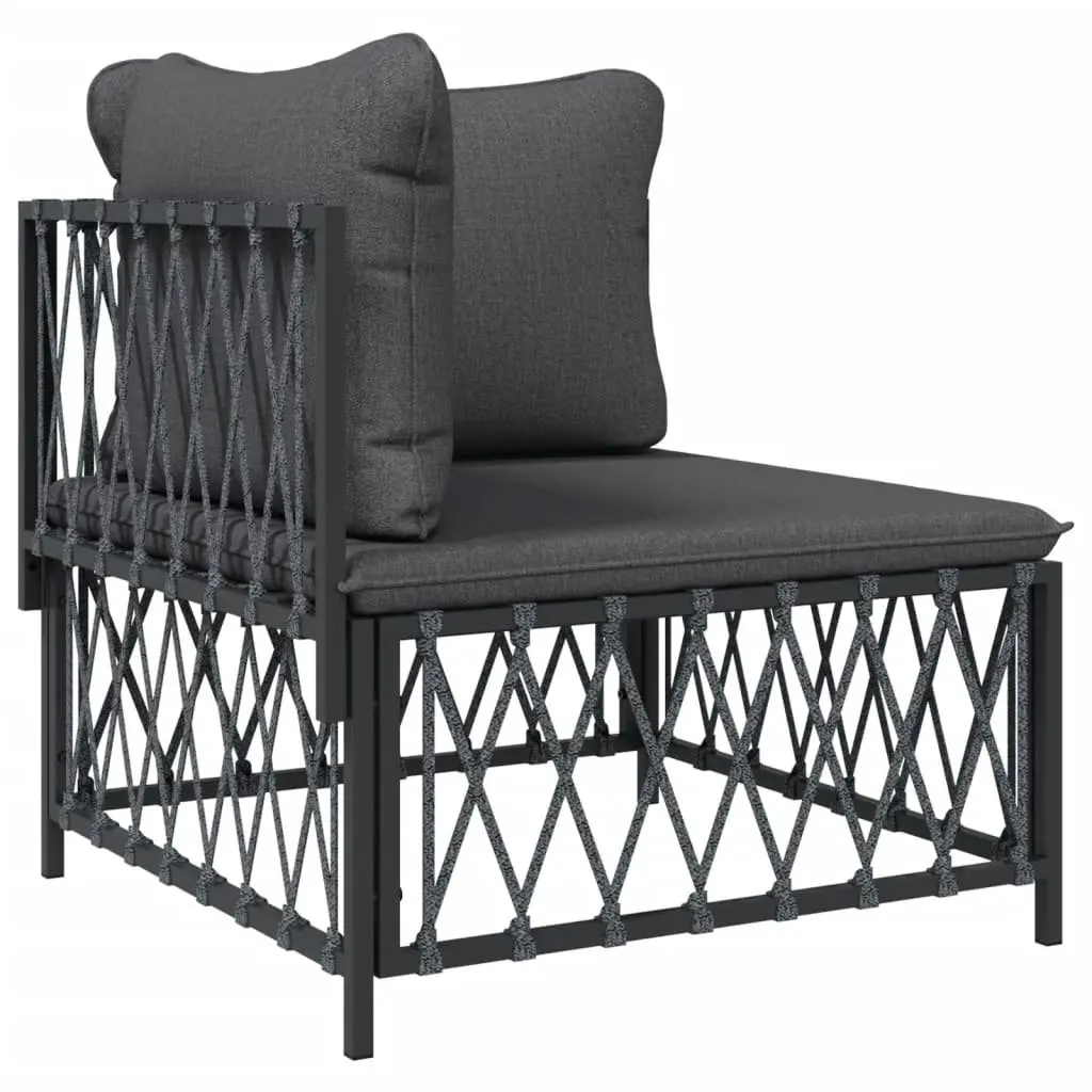 Garden Lounge Set 5 Piece Outdoor Furniture Modular Seating Anthracite Cushions