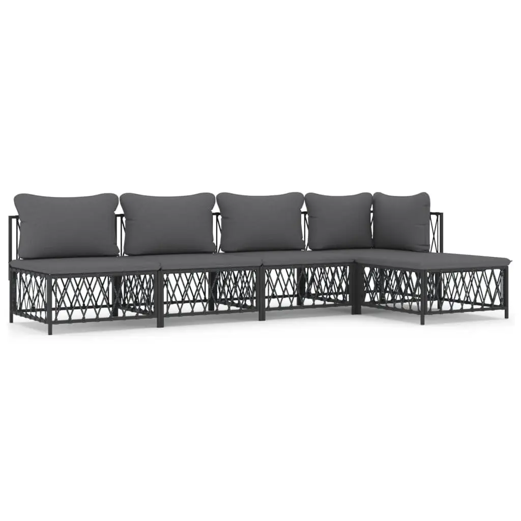 Garden Lounge Set 5 Piece Outdoor Furniture Modular Sofa with Cushions