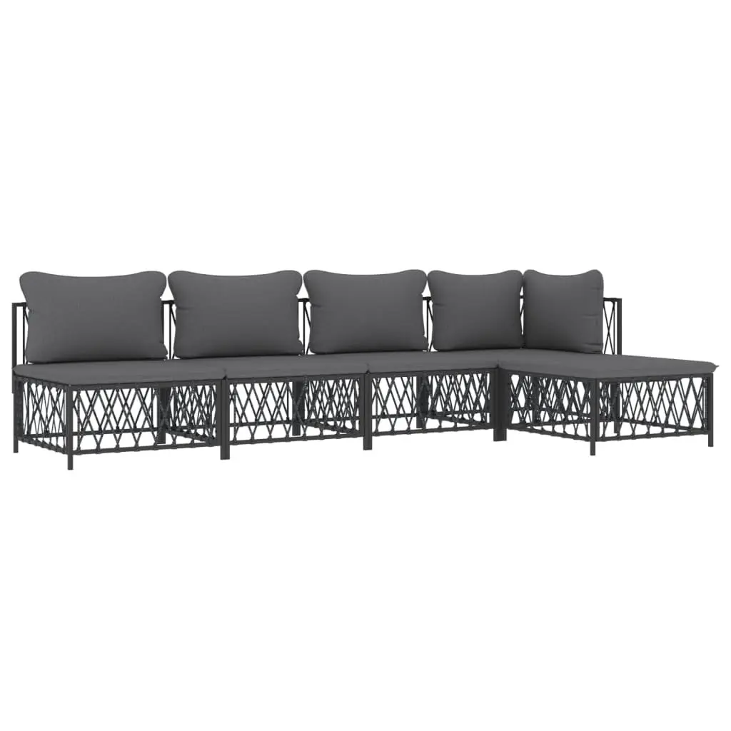 Garden Lounge Set 5 Piece Outdoor Furniture Modular Sofa with Cushions