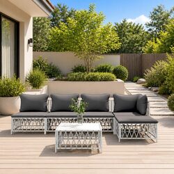 Your Ideal 6 Piece White Outdoor Lounge Set Awaits