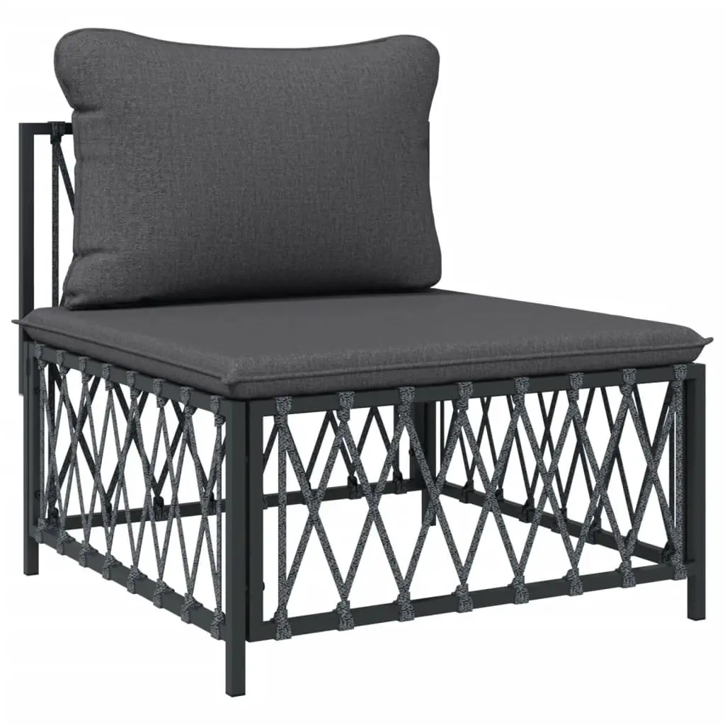 Garden Lounge Set 4 Piece Outdoor Furniture Sofa Anthracite Steel Frame Cushions