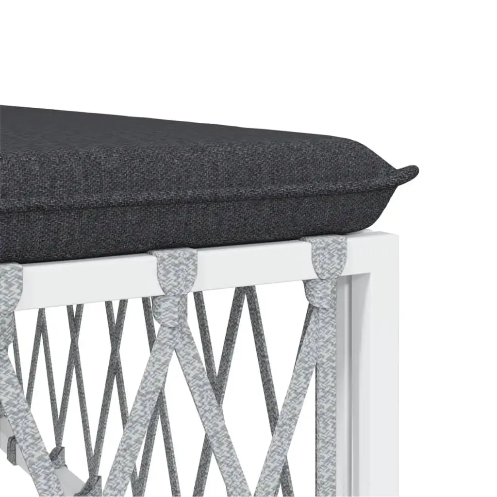 Garden Lounge Set 5 Piece Outdoor Furniture White Steel Frame Cushions Sofa