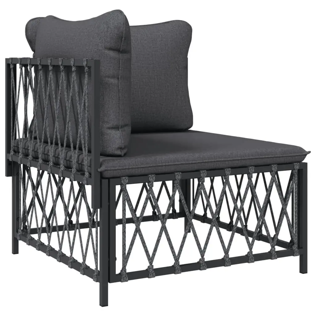 Garden Lounge Set 5 Piece Outdoor Furniture with Cushions Anthracite Steel Frame