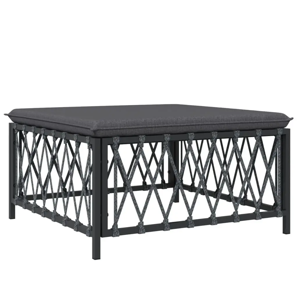 Garden Lounge Set 5 Piece Outdoor Furniture with Cushions Anthracite Steel Frame