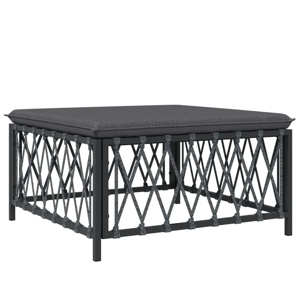 Modular Garden Sofa Set 7 Piece Outdoor Furniture Anthracite Woven Fabric Cushions