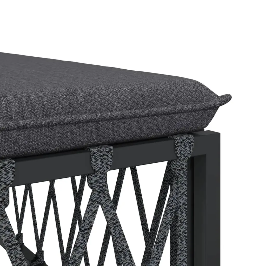 Modular Garden Sofa Set 7 Piece Outdoor Furniture Anthracite Woven Fabric Cushions