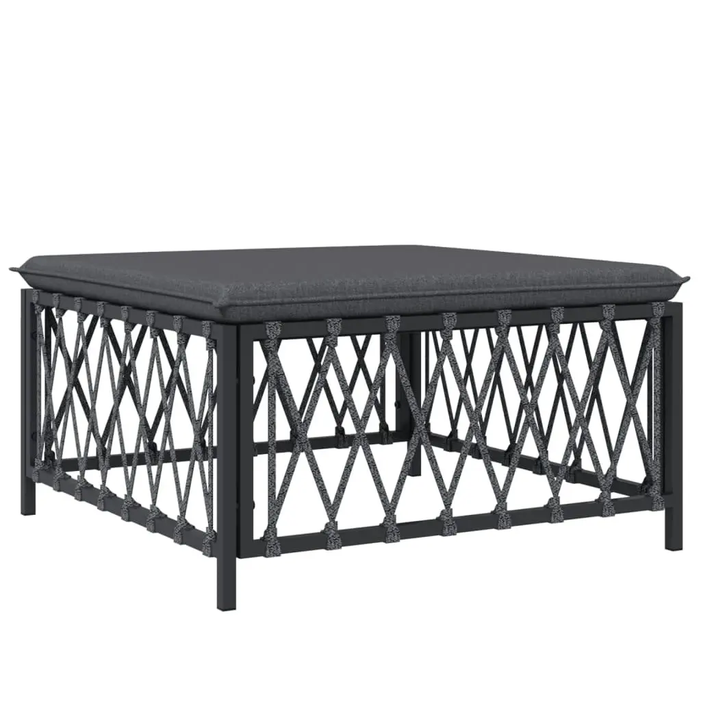7 Piece Garden Lounge Set Outdoor Sofa Anthracite Steel Frame