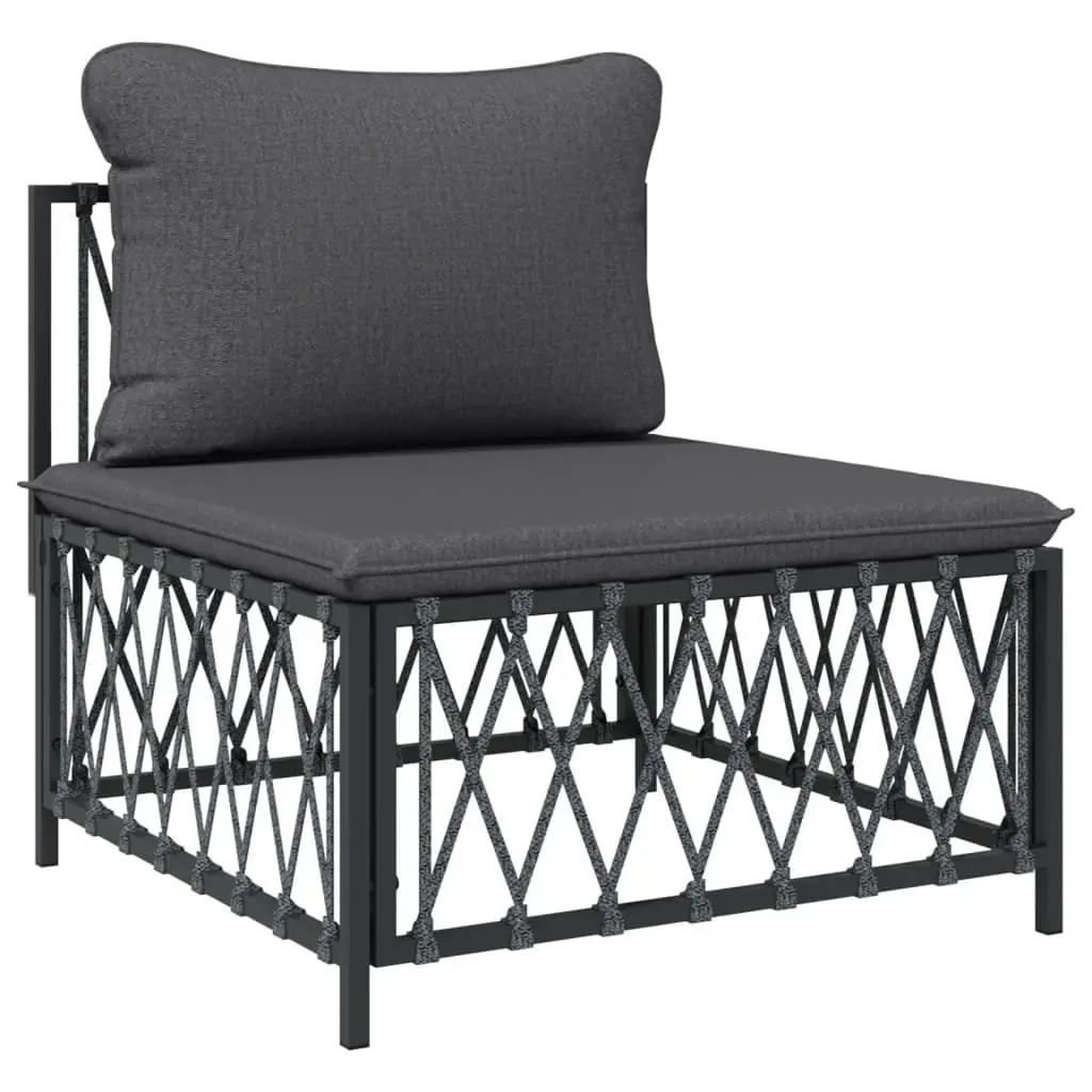 Garden Lounge Set 8 Piece Outdoor Furniture Modular Sofa Anthracite Steel Frame