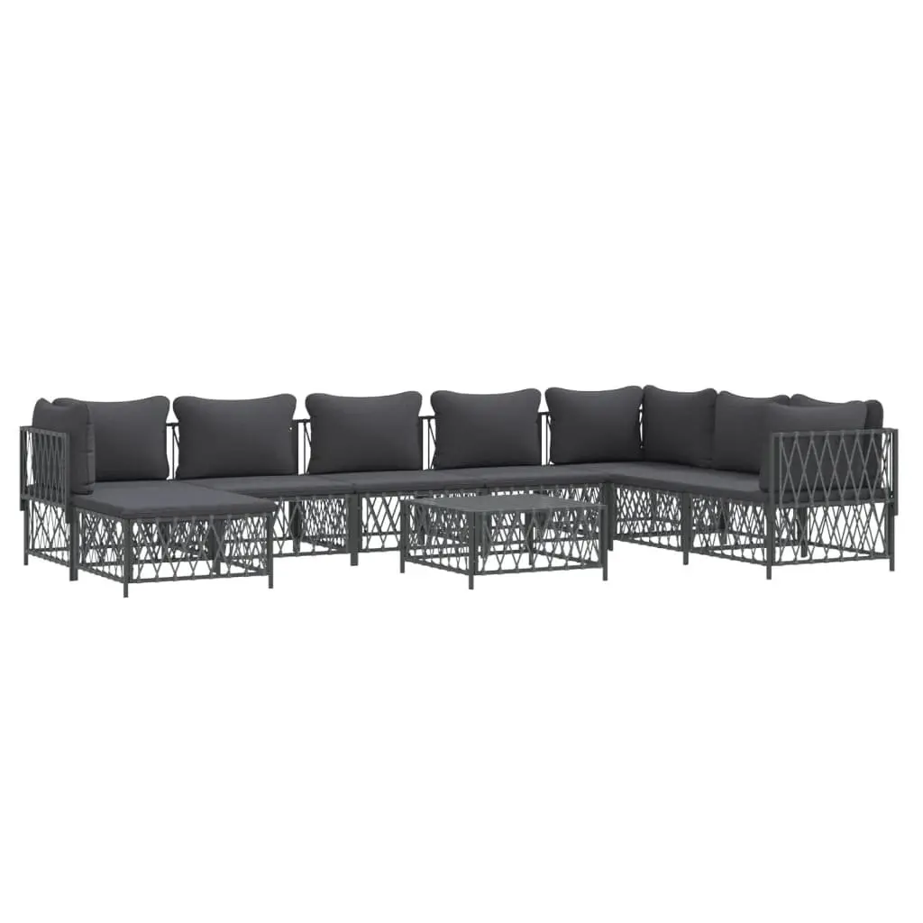 9 Piece Garden Lounge Set Anthracite Outdoor Furniture Modular Sofa with