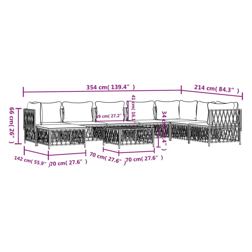 9 Piece Garden Lounge Set Anthracite Outdoor Furniture Modular Sofa with