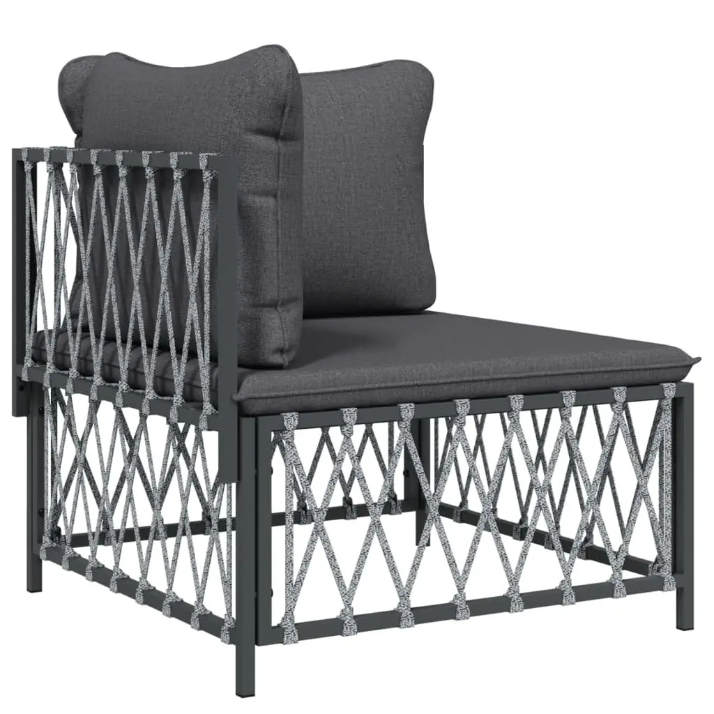 Garden Lounge Set 8 Piece Modular Outdoor Furniture Anthracite Steel Frame
