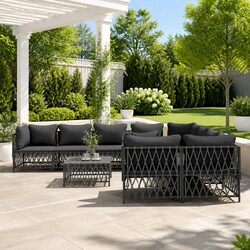 Friendly 9-Piece Modular Lounge Set for Your Garden