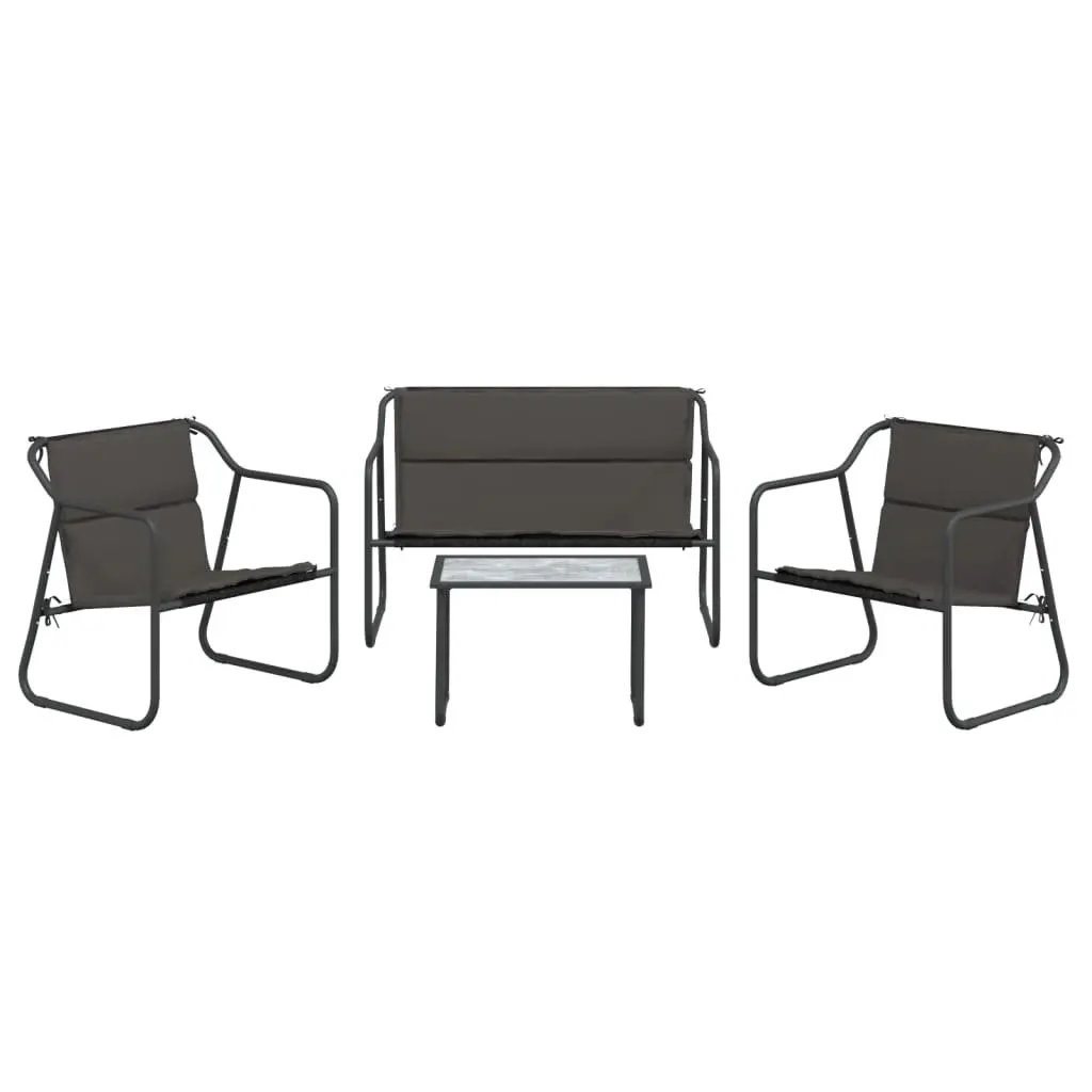 Outdoor Garden Lounge Set 4 Piece Furniture Patio Chair Bench Table Anthracite