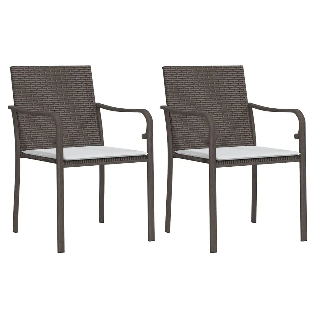 Garden Dining Set Cushioned 3 Piece Outdoor Furniture Poly Rattan Steel Frame