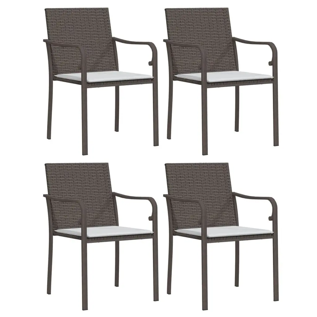 Garden Dining Set 5 Piece Outdoor Furniture Weather Resistant Poly Rattan Steel with Cushions