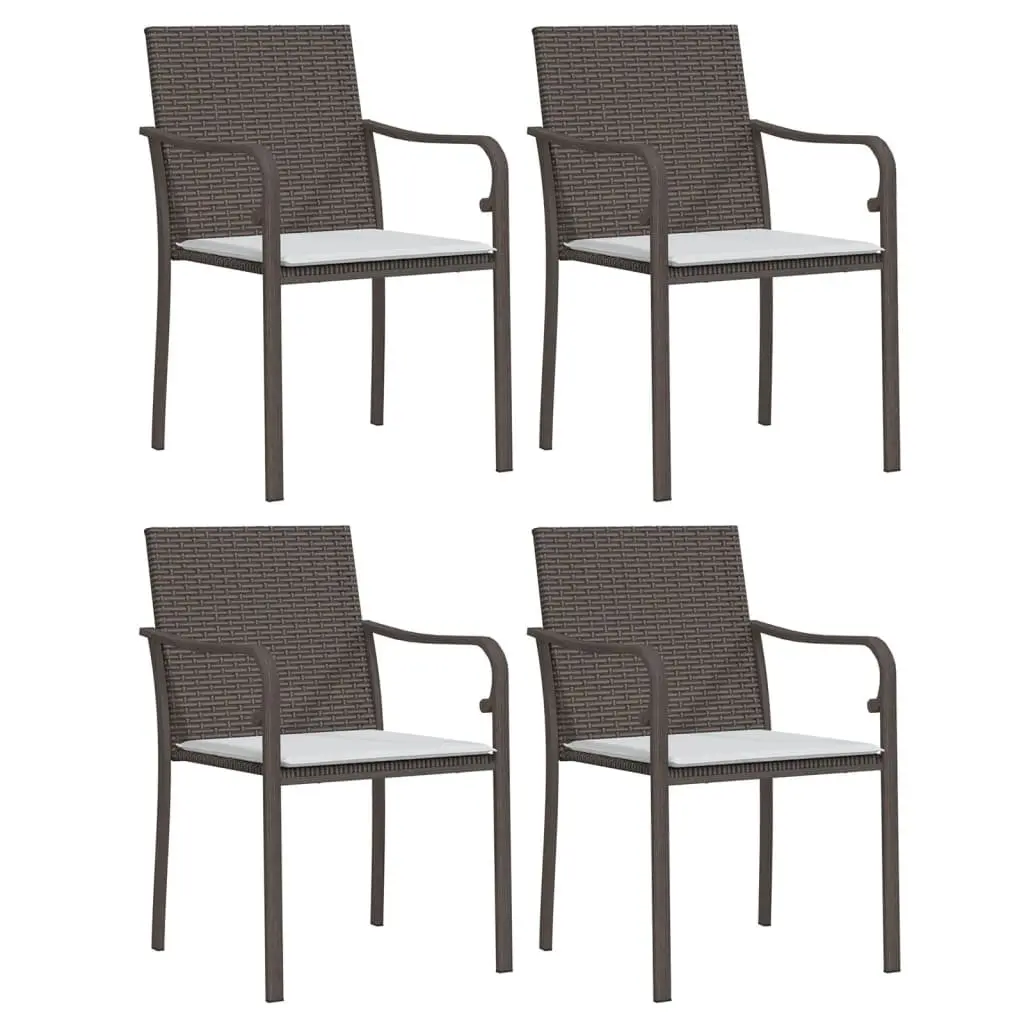 Garden Dining Set 5 Piece Outdoor Furniture with Cushions Poly Rattan Steel