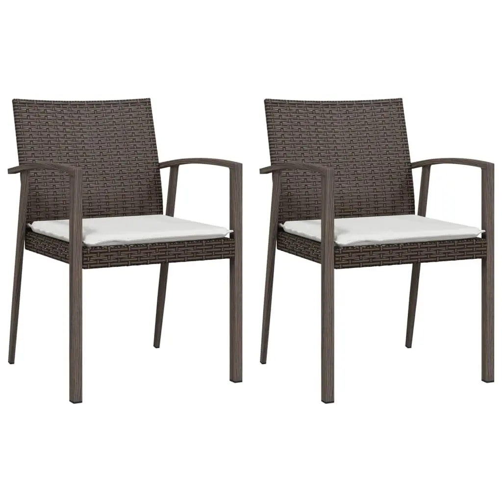 Garden Dining Set 3 Piece Outdoor Furniture Weather-resistant PE Poly Rattan Steel Patio Table Chairs