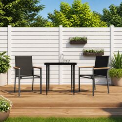 Your Comfortable 3-Piece Black Outdoor Dining Set
