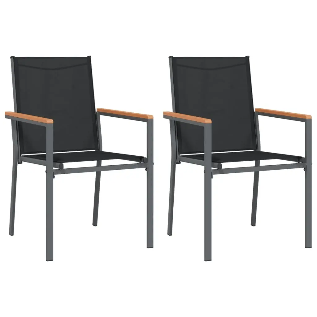 Garden Dining Set Black 3 Piece Outdoor Furniture Patio Table Chairs