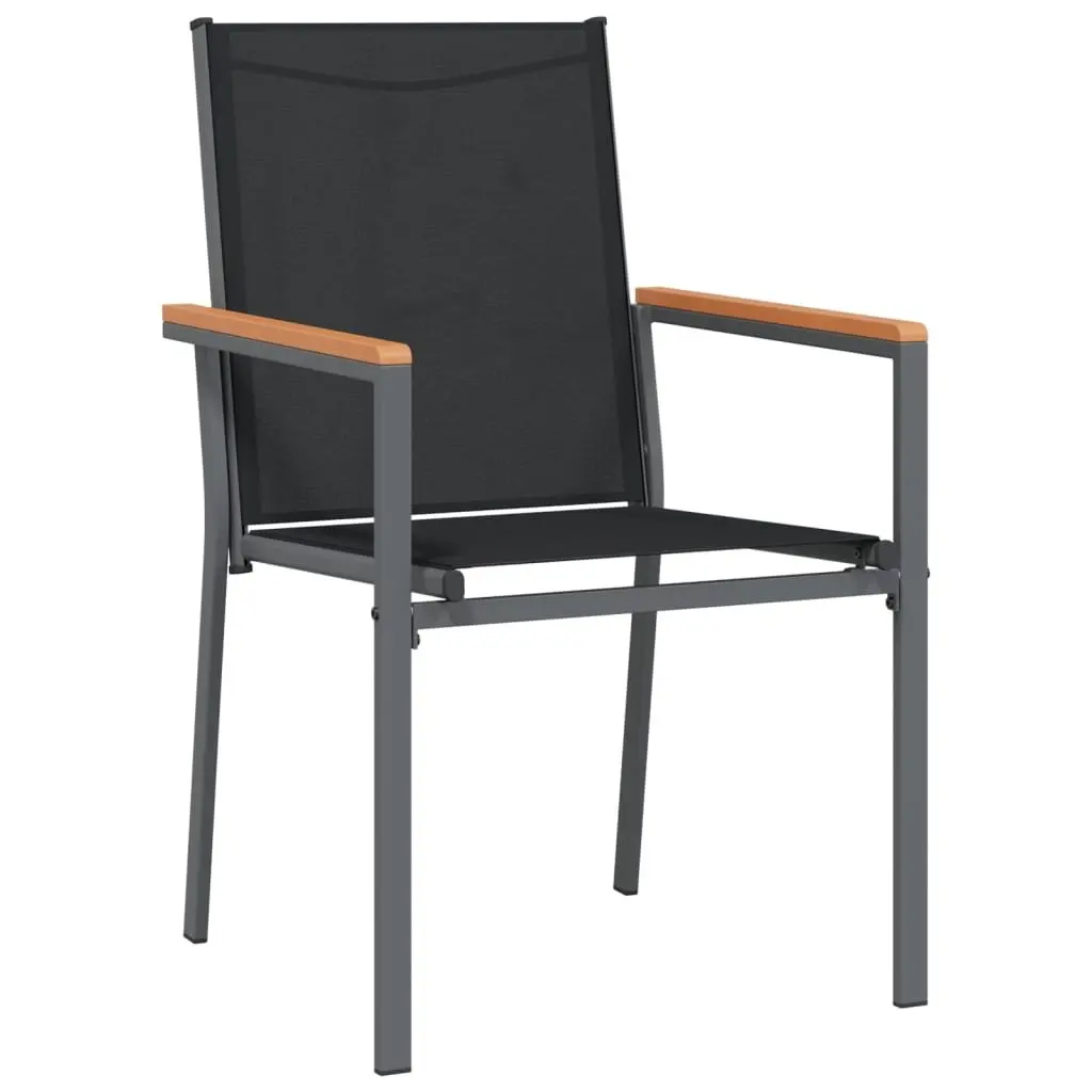 Garden Dining Set Black 3 Piece Outdoor Furniture Patio Table Chairs