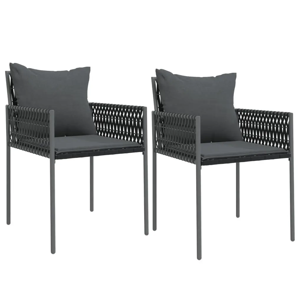 Garden Dining Set 3 Piece PE Rattan Steel Frame Tempered Glass