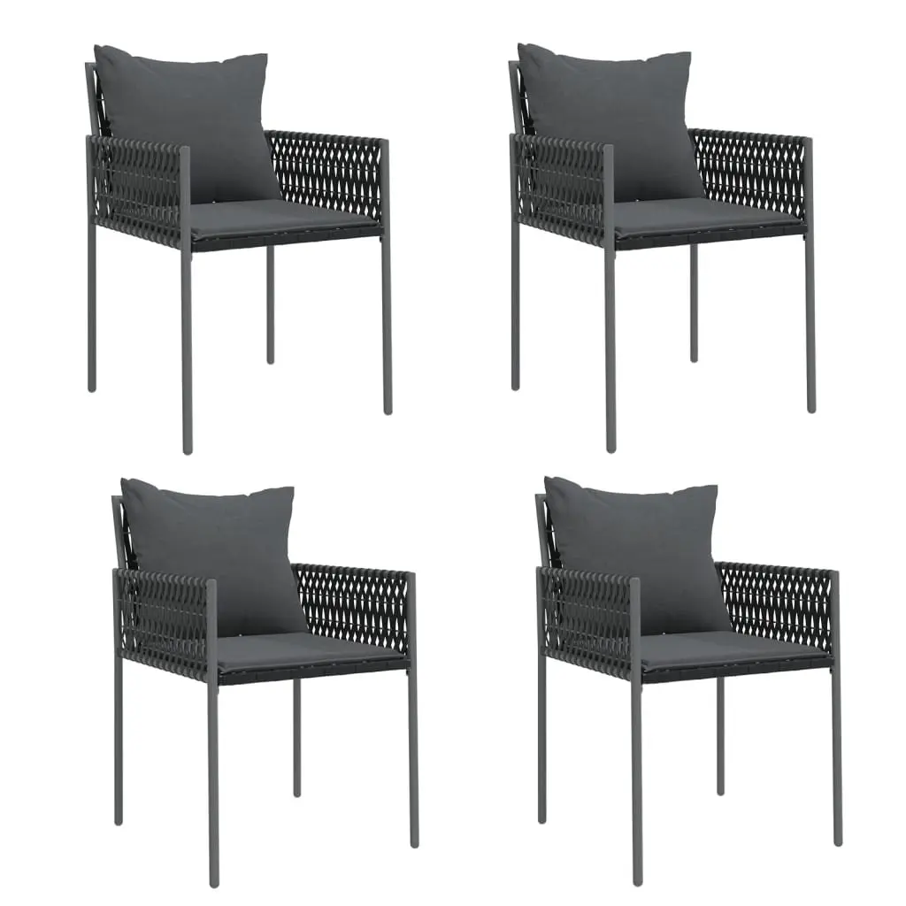 Garden Dining Set 5 Piece Outdoor Furniture Poly Rattan Steel Chairs Table