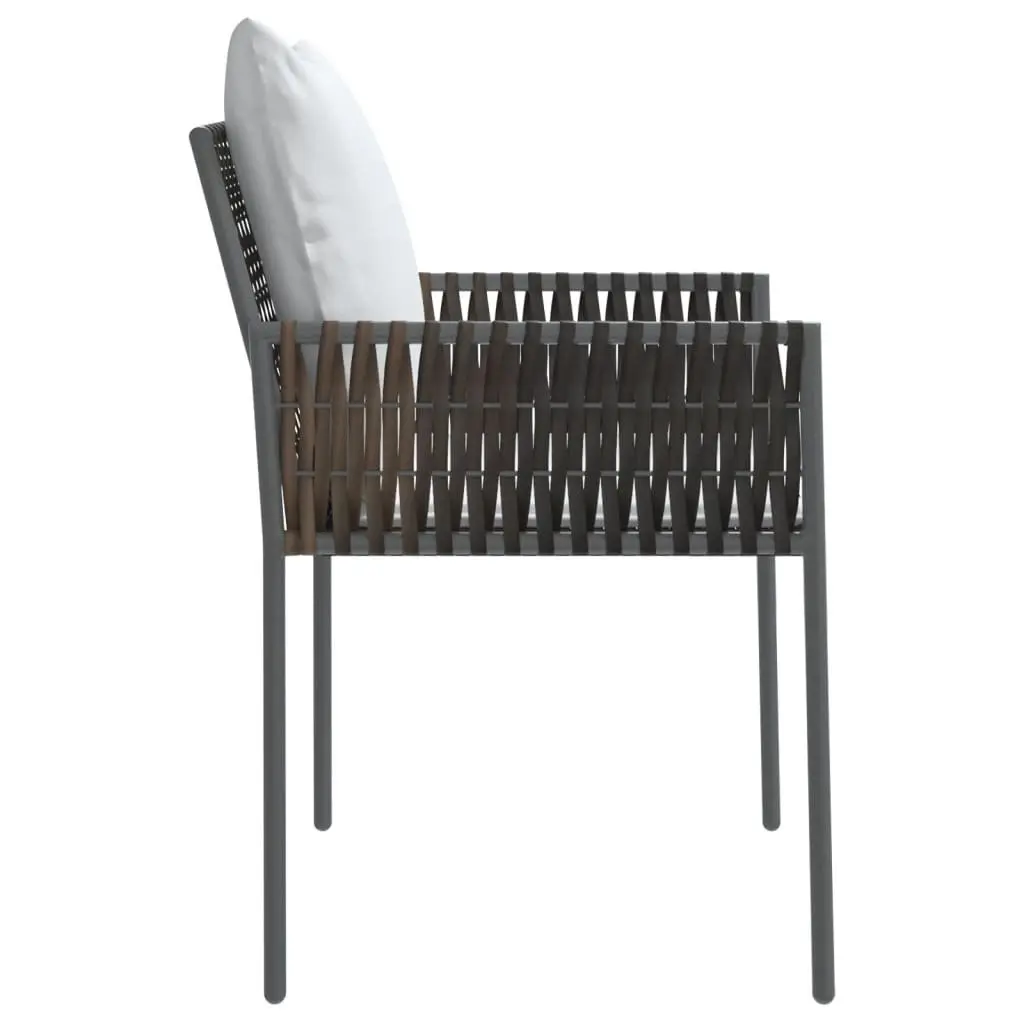Garden Chairs Brown Outdoor Seating 4 Piece PE Rattan Steel Frame with Cushions