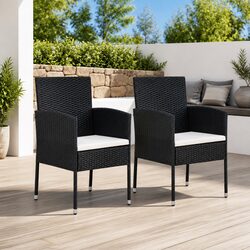 Enjoy Outdoor Comfort with 2 Black Rattan Chairs