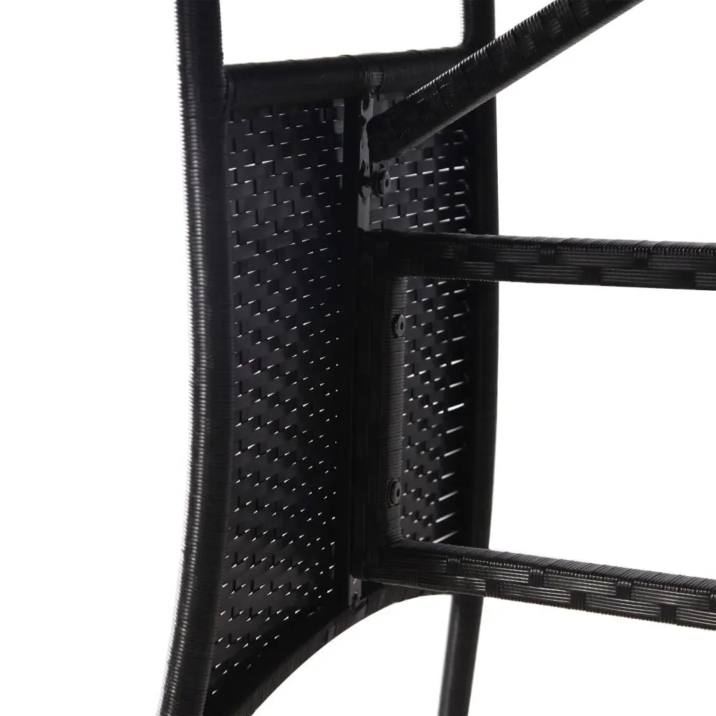 Garden Outdoor Patio Table Black Rattan Glass Top 170x80x74cm Dining Furniture