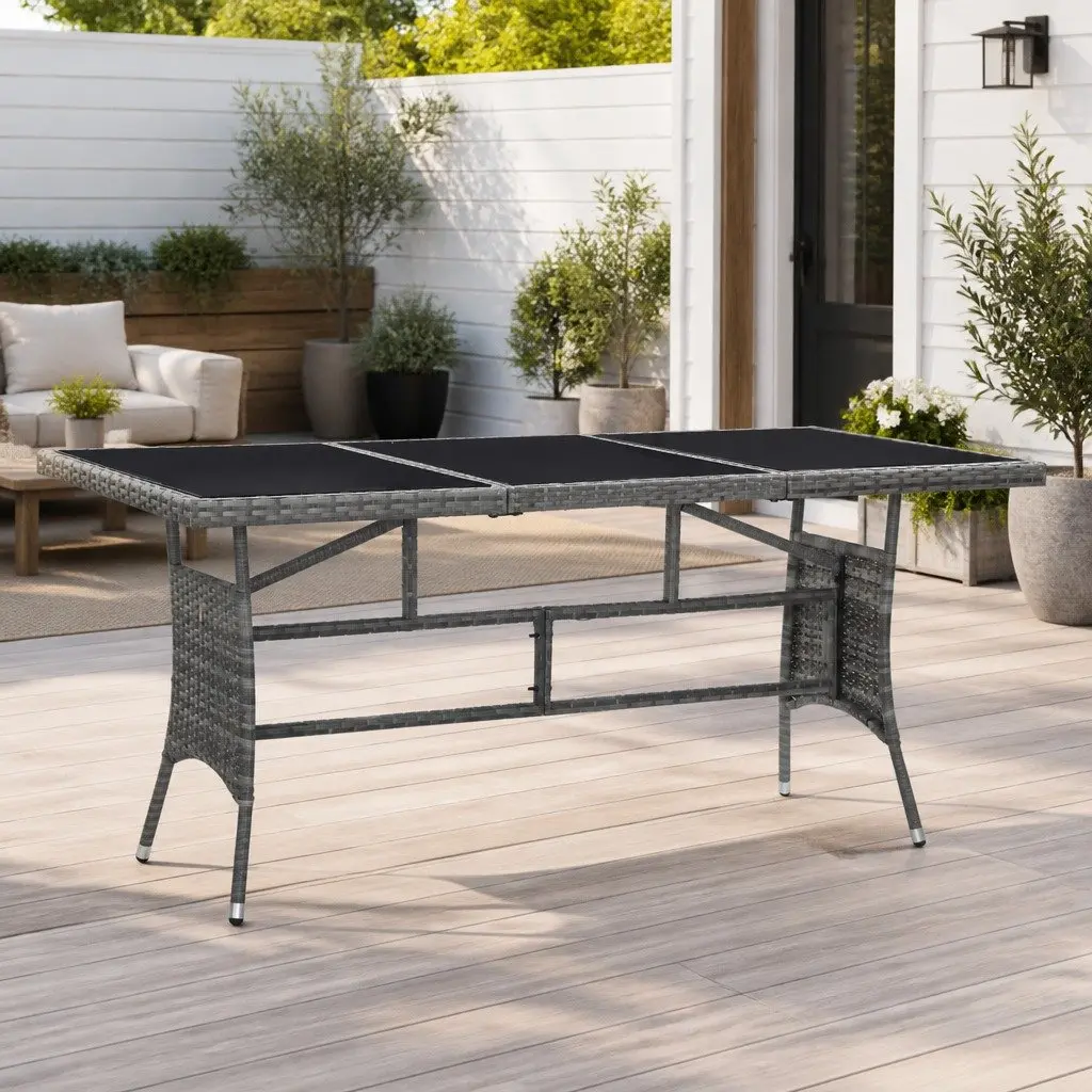 Grey Garden Table for Outdoor Enjoyment 170x80x74cm