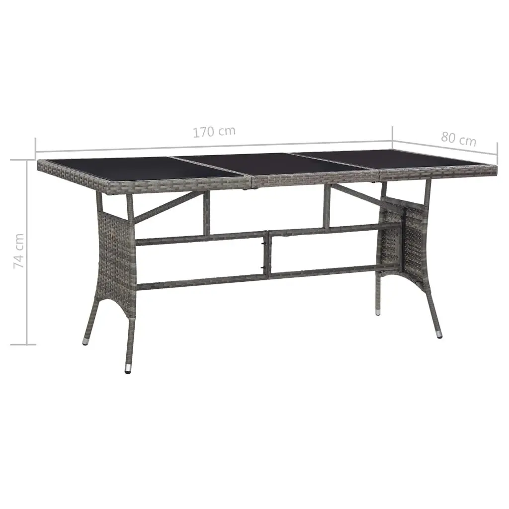 Grey Garden Table for Outdoor Enjoyment 170x80x74cm