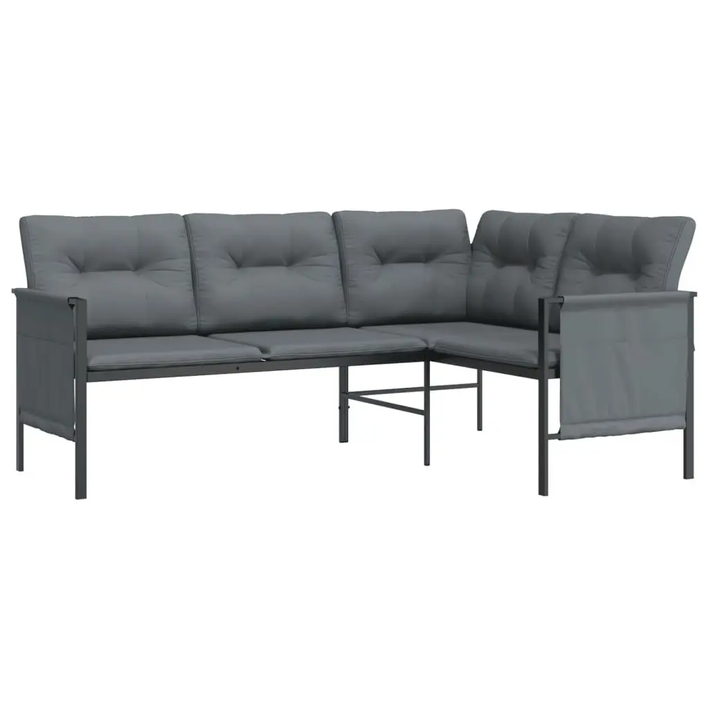 Outdoor Furniture Steel Frame Garden Dining Set Anthracite Cushioned Seating 2 Piece