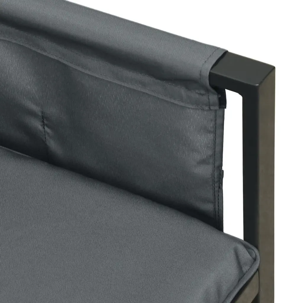 Outdoor Furniture Steel Frame Garden Dining Set Anthracite Cushioned Seating 2 Piece