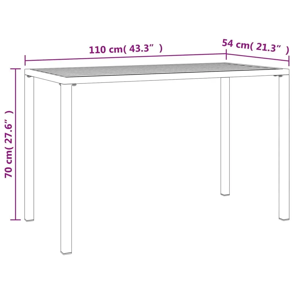 Outdoor Furniture Steel Frame Garden Dining Set Anthracite Cushioned Seating 2 Piece
