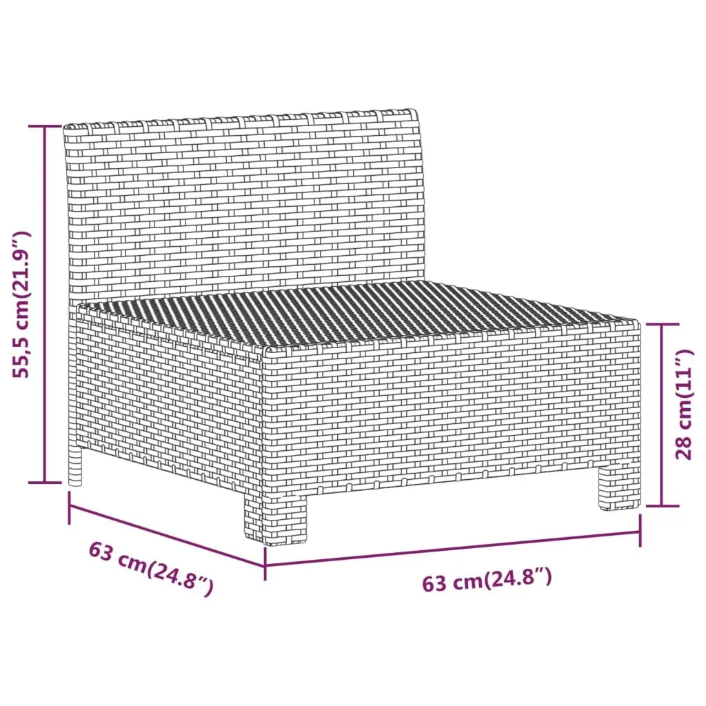 3 Piece Outdoor Garden Lounge Set Grey Poly Rattan with Cushions